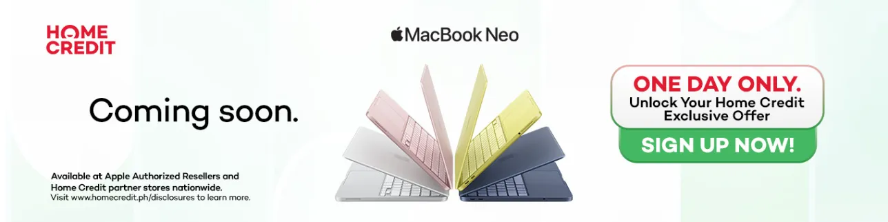 Banner showing Macbook Neo Coming Soon