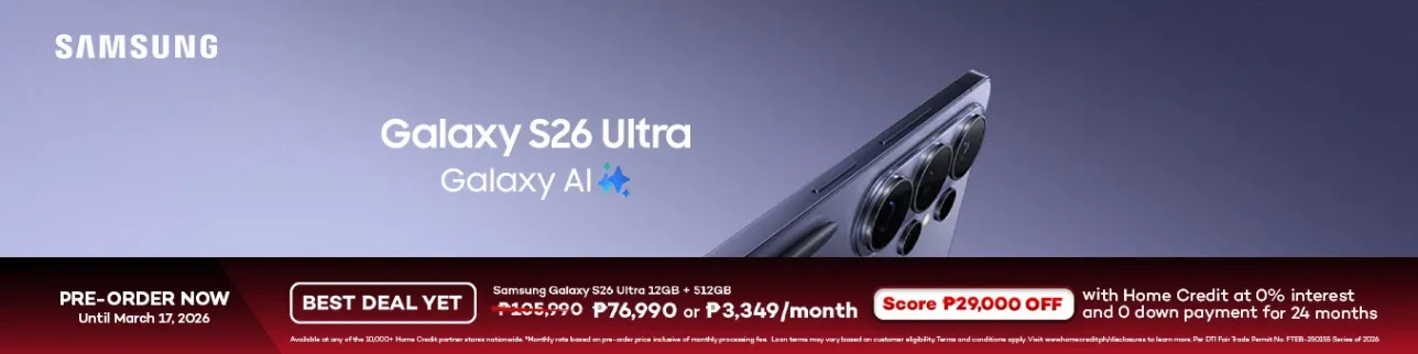 Banner showing Samsung Galaxy S26 Pre-order