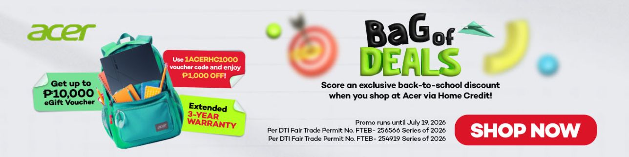 Banner showing Acer Bag of Deals Promo feat up to 10K worth of vouchers