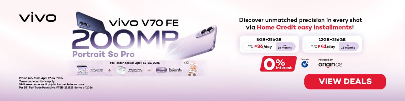 Banner showing Vivo V70 FE at 0% interest
