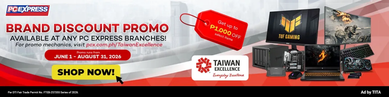 Banner showing PC Express Taiwan Excellence promo