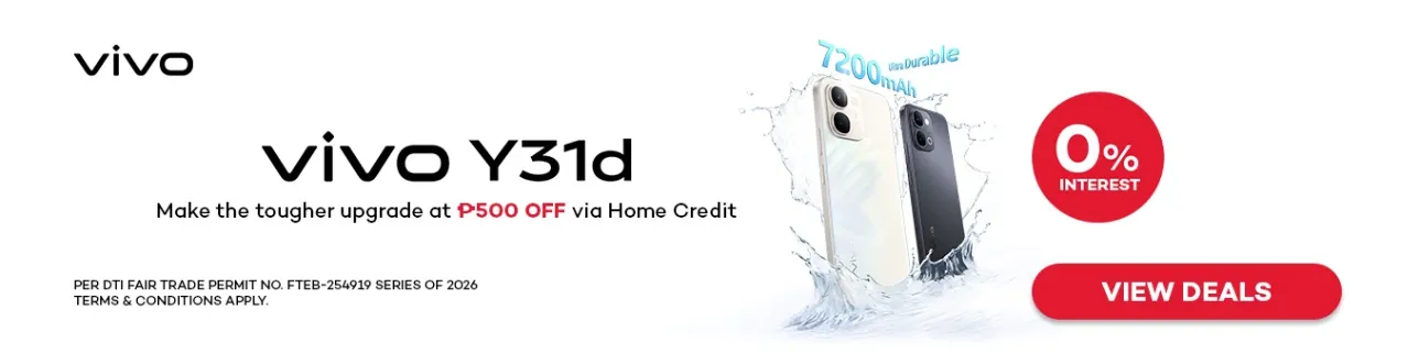 Banner showing vivo Y31d start-sell with P500 voucher