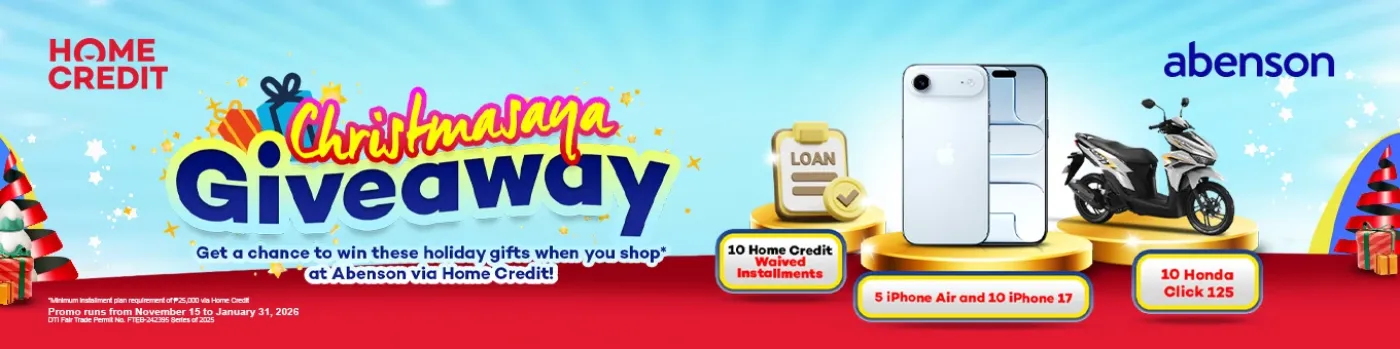 Banner showing Abenson's ChristmaSAYA Campaign