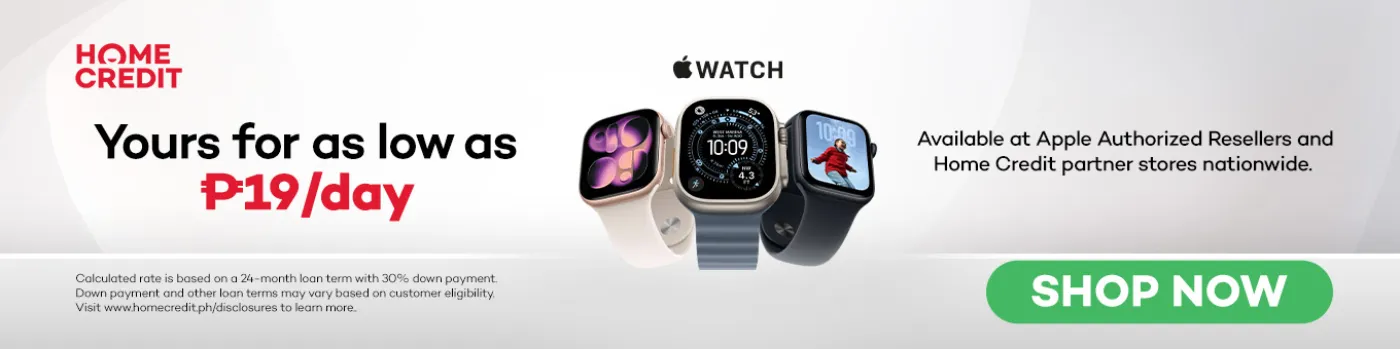 Banner showing Apple Watch for as low as P19 per day