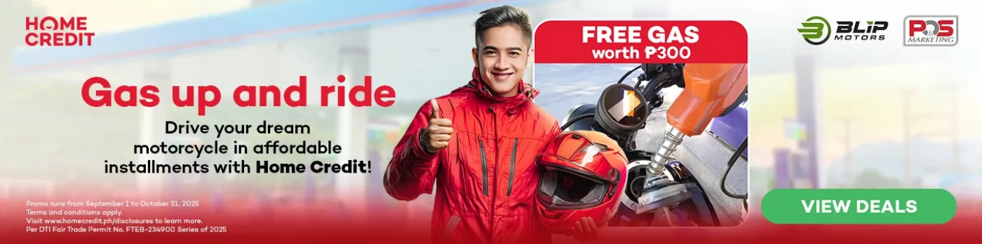 Banner showing Blip Motors Gas up and Ride promo at shoppingmal.