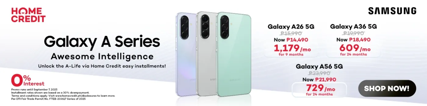 Banner showing Samsung Galaxy A Series Price Drop