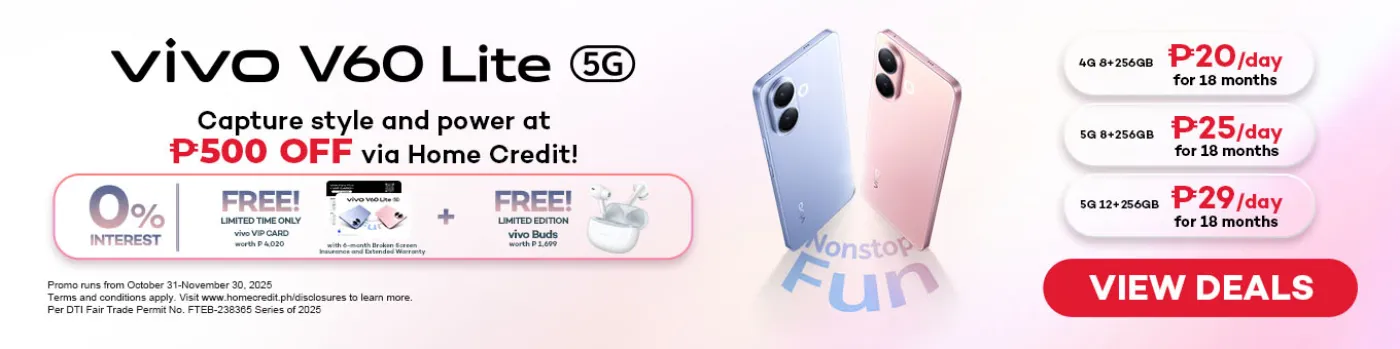 Banner showing vivo V60 Lite with P500 off