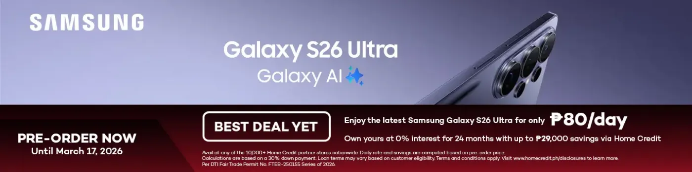 Banner showing Samsung Galaxy S26 Pre-order