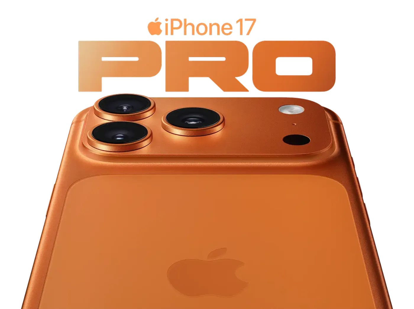 iPhone 17 Pro Cosmic Orange Hero Horizontal Color Logo On Black Screen  USEN 4