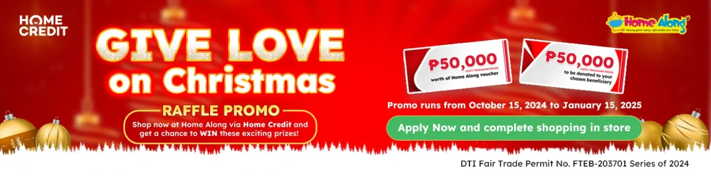 Banner showing Home Along Give love on Christmas Raffle Promo at shoppingmall.