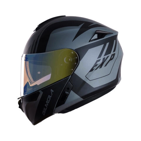 Bilmola Explorer Exp Modular Motorcycle Helmet Matte Black Grey
